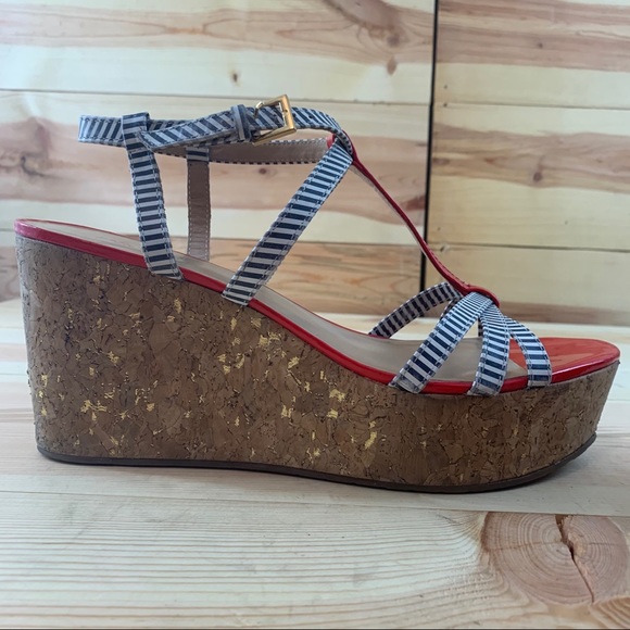 Kate spade stripped cork platform sandals 10.5 - Picture 13 of 16